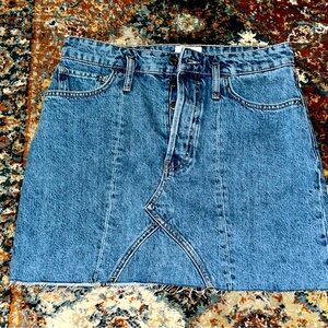 Anine Bing Raw Edge trim Connie mini Denim Skirt - size 28